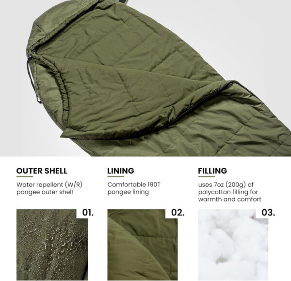 689b0c1c6d87c4d383720b3626a039516e2364fc5fa1c27569c69.jpg OneTigris Bushcrafter’s Sleeping Bags, Mummy Sleeping Bag for Camping Hiking Backpacking, Survival Gear