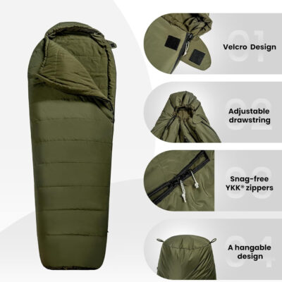 689b0c1ed6c9b40eff53a7d9c2deef152140a3c60a94860b301e3.jpg OneTigris Bushcrafter’s Sleeping Bags, Mummy Sleeping Bag for Camping Hiking Backpacking, Survival Gear