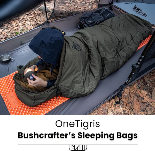 689b0c20424e0fee695d2ec537a3933a2b3196ff6e2ae7d33037a.jpg OneTigris Bushcrafter’s Sleeping Bags, Mummy Sleeping Bag for Camping Hiking Backpacking, Survival Gear