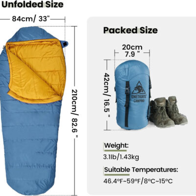 689b0c2455415f5b8f41058592f2424db31e2d63e6210cf4889d4.jpg OneTigris Bushcrafter’s Sleeping Bags, Mummy Sleeping Bag for Camping Hiking Backpacking, Survival Gear