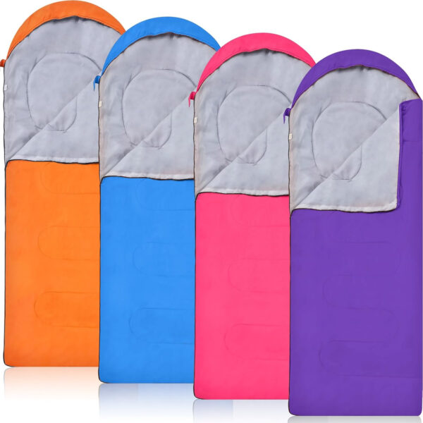 Macarrie 4 Pcs 0 Degree Camping Sleeping Bags Bulk for Adults 4 Season Warm Cold Weather Sleeping Bags with Compression Sack Lightweight Portable Waterproof for Backpacking Hiking Outdoor