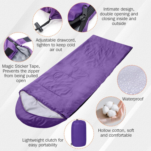 Macarrie 4 Pcs 0 Degree Camping Sleeping Bags Bulk for Adults 4 Season Warm Cold Weather Sleeping Bags with Compression Sack Lightweight Portable Waterproof for Backpacking Hiking Outdoor