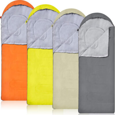 Macarrie 4 Pcs 0 Degree Camping Sleeping Bags Bulk for Adults 4 Season Warm Cold Weather Sleeping Bags with Compression Sack Lightweight Portable Waterproof for Backpacking Hiking Outdoor