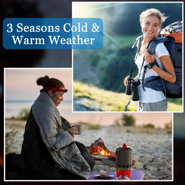 Macarrie 4 Pcs 0 Degree Camping Sleeping Bags Bulk for Adults 4 Season Warm Cold Weather Sleeping Bags with Compression Sack Lightweight Portable Waterproof for Backpacking Hiking Outdoor