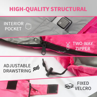 Sleeping Bags, Camping Sleeping Bag for Adults, 3 Season Warm & Cool Weather, Lightweight Waterproof Sleeping Bags for Indoor Outdoor Camping Traveling Backpacking, Pink/Blue/Black
