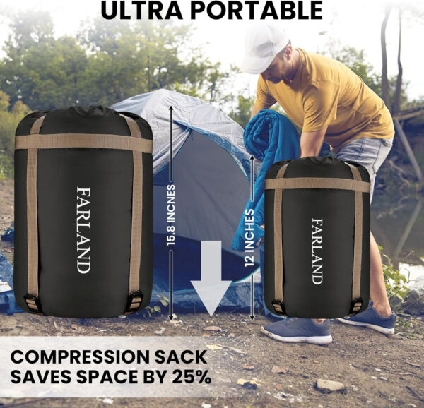 689b0d453e0d1338c0d53a41f90f085cccba983eab0ec1bfd76f3.jpg FARLAND Sleeping Bags 30℉ for Adults Teens Kids with Compression Sack Portable and Lightweight for 3-4 Season Camping, Hiking,Waterproof, Backpacking and Outdoors