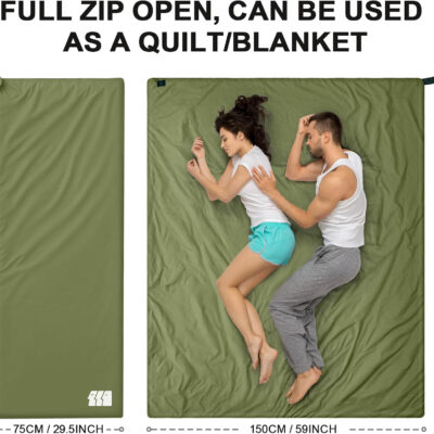 Ultralight Warm Weather Sleeping Bag - Portable, Waterproof, Compact Lightweight, Comfort with Compression Sack - Great for Outdoor Camping, Backpacking & Hiking