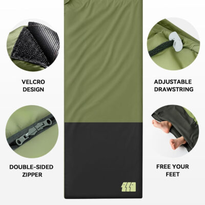 Ultralight Warm Weather Sleeping Bag - Portable, Waterproof, Compact Lightweight, Comfort with Compression Sack - Great for Outdoor Camping, Backpacking & Hiking