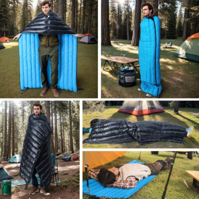 Tuphen Double Sleeping Bag, Sleeping Bag with 2 Pillows, Queen Size XL Bag for 2 People, Cold Warm Weather- 3 Seasons, Waterproof Adults for Camping, Backpacking or Hiking