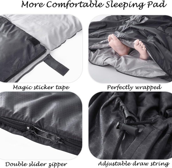 Tuphen Double Sleeping Bag, Sleeping Bag with 2 Pillows, Queen Size XL Bag for 2 People, Cold Warm Weather- 3 Seasons, Waterproof Adults for Camping, Backpacking or Hiking