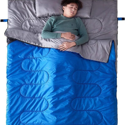 Tuphen Double Sleeping Bag, Sleeping Bag with 2 Pillows, Queen Size XL Bag for 2 People, Cold Warm Weather- 3 Seasons, Waterproof Adults for Camping, Backpacking or Hiking