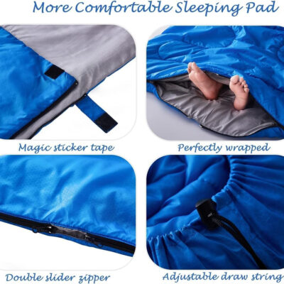 Tuphen Double Sleeping Bag, Sleeping Bag with 2 Pillows, Queen Size XL Bag for 2 People, Cold Warm Weather- 3 Seasons, Waterproof Adults for Camping, Backpacking or Hiking