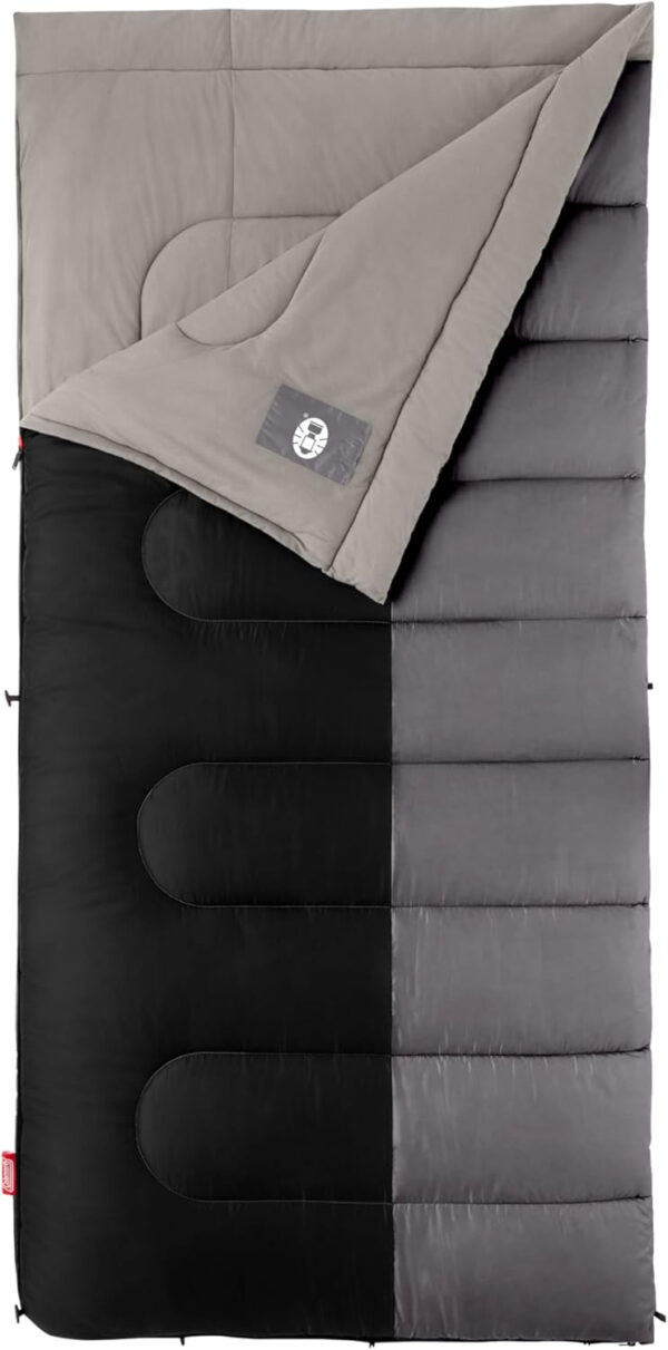 689b0e3fd7615cf37746d6cb009570a9f9510a823206ecc0f8444.jpg Coleman Biscayne Big & Tall 40°F Sleeping Bag, Fits Adults up to 6ft 4in Tall, No-Snag Zipper with Stuff Sack, Machine Washable