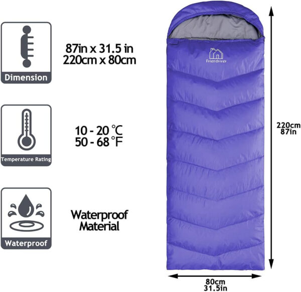 689b0e799c5c8673feba4fc83170d02bbc5af5d820a1469a608e9.jpg XL Size Upgraded Version of Camping Sleeping Bag 4 Seasons Warm and Cool, Lighter Weight, Adults and Children Can Use Waterproof Camping Bag, Travel and Outdoor Activities