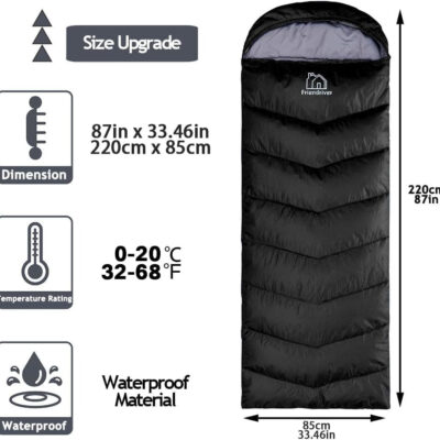 689b0e950a900f966640ac4618199e3fa118b2e7da50a259182eb.jpg XL Size Upgraded Version of Camping Sleeping Bag 4 Seasons Warm and Cool, Lighter Weight, Adults and Children Can Use Waterproof Camping Bag, Travel and Outdoor Activities