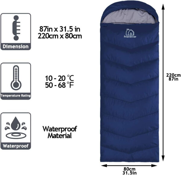 689b0e9e6ff2b70a835b0ef041116b67ce4aa8dab0ffd1f3cf1c2.jpg XL Size Upgraded Version of Camping Sleeping Bag 4 Seasons Warm and Cool, Lighter Weight, Adults and Children Can Use Waterproof Camping Bag, Travel and Outdoor Activities