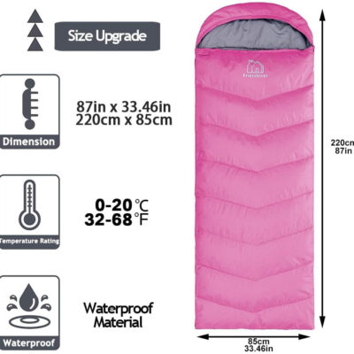 689b0ea75319a5de447cb2c77999450bccfb6552db71e4c26708c.jpg XL Size Upgraded Version of Camping Sleeping Bag 4 Seasons Warm and Cool, Lighter Weight, Adults and Children Can Use Waterproof Camping Bag, Travel and Outdoor Activities