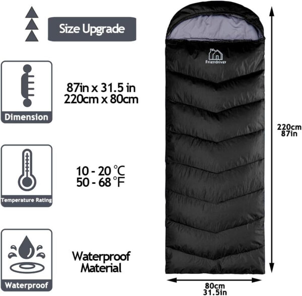689b0eaf6c9545ab54aa19e07591fc2db683c02bbb3aff3ac5dfd.jpg XL Size Upgraded Version of Camping Sleeping Bag 4 Seasons Warm and Cool, Lighter Weight, Adults and Children Can Use Waterproof Camping Bag, Travel and Outdoor Activities
