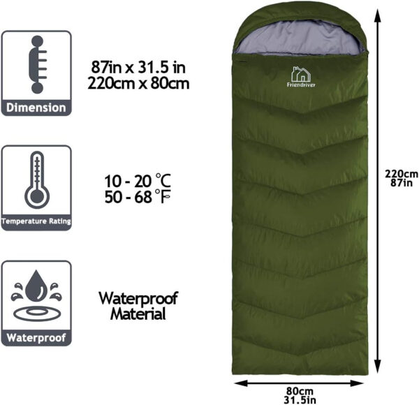 689b0eb80961b54cd9f0deefd851492e3aaa86f3f58d74cf90260.jpg XL Size Upgraded Version of Camping Sleeping Bag 4 Seasons Warm and Cool, Lighter Weight, Adults and Children Can Use Waterproof Camping Bag, Travel and Outdoor Activities