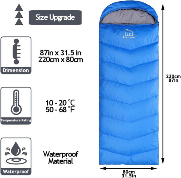 689b0ec8b5d8d42f62619a9f1291edc4402315c35946ebeff4c09.jpg XL Size Upgraded Version of Camping Sleeping Bag 4 Seasons Warm and Cool, Lighter Weight, Adults and Children Can Use Waterproof Camping Bag, Travel and Outdoor Activities
