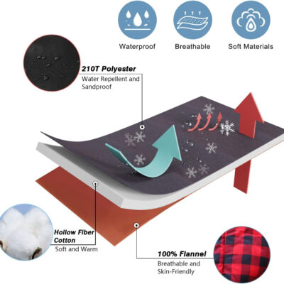 0 Degree Sleeping Bag Cotton Flannel Winter Cold Weather for Adults XXL Sleeping Bag 4 Season Big and Tall with Pillow Compression Sack