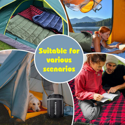 0 Degree Sleeping Bag Cotton Flannel Winter Cold Weather for Adults XXL Sleeping Bag 4 Season Big and Tall with Pillow Compression Sack