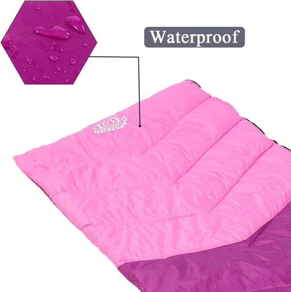 689b0f6d0d347f6dbab42156cc392592d7bf0de0eb4375b6fa066.jpg Sleeping Bag 4 Seasons Adults & Kids for Camping Hiking Trips Warm Cool Weather,Lightweight and Waterproof with Compression Bag,Indoors Outdoors Activities