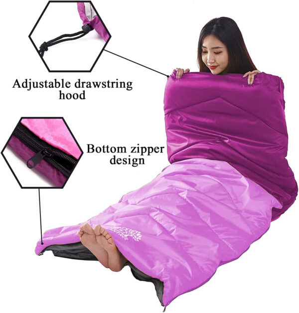 689b0f6e452fd4bb37967b7703d10ce6699bf2a70a220f41624db.jpg Sleeping Bag 4 Seasons Adults & Kids for Camping Hiking Trips Warm Cool Weather,Lightweight and Waterproof with Compression Bag,Indoors Outdoors Activities