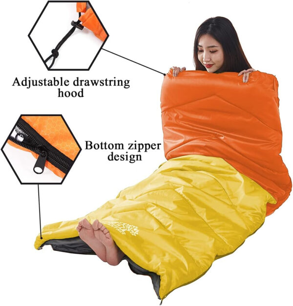 689b0f75e6c34bfefd7a931c10983900613267d268d63194760ff.jpg Sleeping Bag 4 Seasons Adults & Kids for Camping Hiking Trips Warm Cool Weather,Lightweight and Waterproof with Compression Bag,Indoors Outdoors Activities