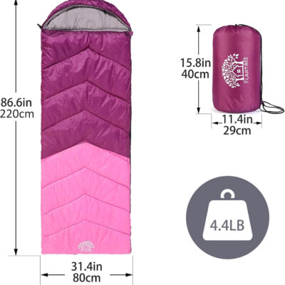 689b0f7a34d020f0935852bc78ee70a027d9d516cee86448d641f.jpg Sleeping Bag 4 Seasons Adults & Kids for Camping Hiking Trips Warm Cool Weather,Lightweight and Waterproof with Compression Bag,Indoors Outdoors Activities