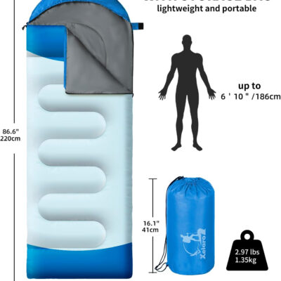 Sleeping Bags for Adults Kids - 3 Season Cold&Warm Weather Waterproof Camping Sleeping Bags - Lightweight Sleeping Bags for Camping Hiking Outdoor Travel