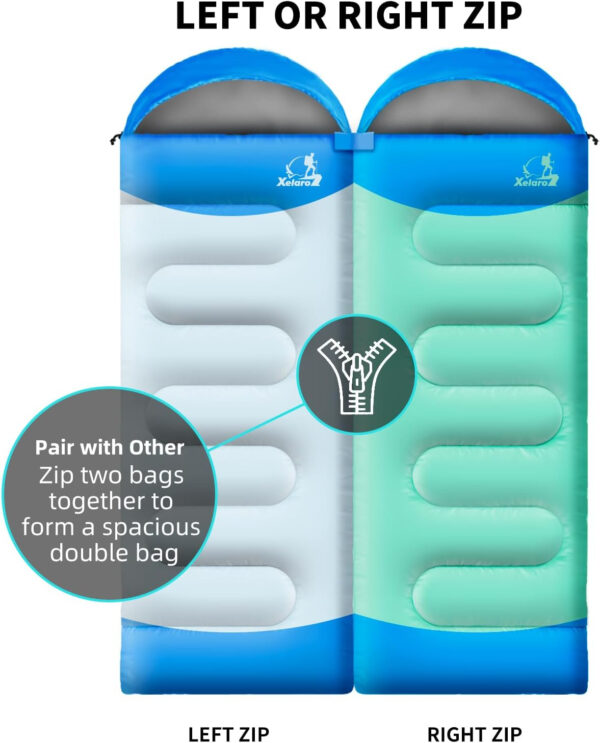 Sleeping Bags for Adults Kids - 3 Season Cold&Warm Weather Waterproof Camping Sleeping Bags - Lightweight Sleeping Bags for Camping Hiking Outdoor Travel