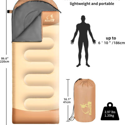 Sleeping Bags for Adults Kids - 3 Season Cold&Warm Weather Waterproof Camping Sleeping Bags - Lightweight Sleeping Bags for Camping Hiking Outdoor Travel