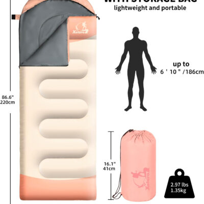 Sleeping Bags for Adults Kids - 3 Season Cold&Warm Weather Waterproof Camping Sleeping Bags - Lightweight Sleeping Bags for Camping Hiking Outdoor Travel