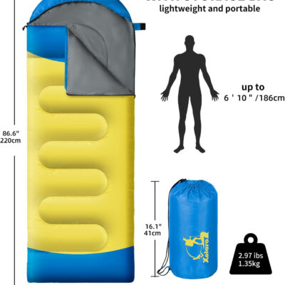 Sleeping Bags for Adults Kids - 3 Season Cold&Warm Weather Waterproof Camping Sleeping Bags - Lightweight Sleeping Bags for Camping Hiking Outdoor Travel