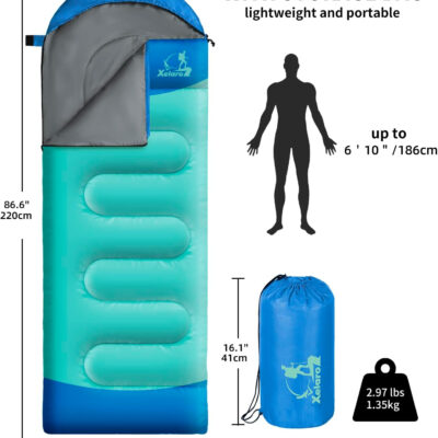 Sleeping Bags for Adults Kids - 3 Season Cold&Warm Weather Waterproof Camping Sleeping Bags - Lightweight Sleeping Bags for Camping Hiking Outdoor Travel