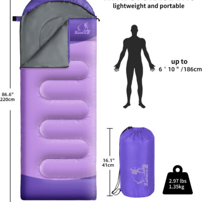 Sleeping Bags for Adults Kids - 3 Season Cold&Warm Weather Waterproof Camping Sleeping Bags - Lightweight Sleeping Bags for Camping Hiking Outdoor Travel