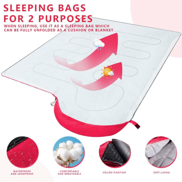 OBTANIM Sleeping Bags Portable Waterproof Camping Sleeping Bag for Adults Kids 4 Seasons Cold Weather or Warm Backpacking Hiking Mountaineering Indoor Outdoor Use