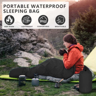 OBTANIM Sleeping Bags Portable Waterproof Camping Sleeping Bag for Adults Kids 4 Seasons Cold Weather or Warm Backpacking Hiking Mountaineering Indoor Outdoor Use