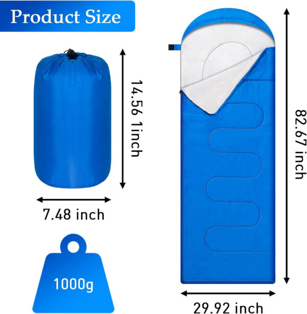 OBTANIM Sleeping Bags Portable Waterproof Camping Sleeping Bag for Adults Kids 4 Seasons Cold Weather or Warm Backpacking Hiking Mountaineering Indoor Outdoor Use