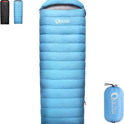 689b111beb565c4a73ead653d578435dbd10a173b6a54eb5b19fd.jpg Down Sleeping Bag for Adults, 600 Fill Power, Ultralight & Compact with Compression Sack for Backpacking, Camping, Hiking