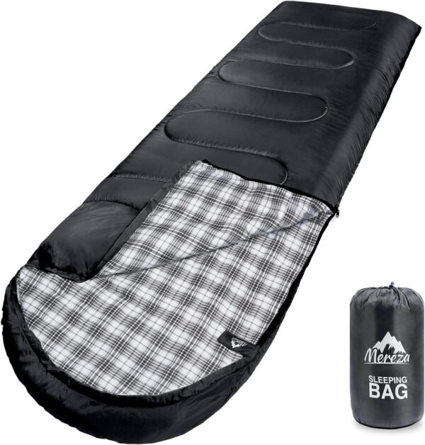 689b11d008dce6bbe16e513f12f6257348644117ad2615432f409.jpg MEREZA Flannel Sleeping Bag for Adults XL, Large Wide Sleeping Bags for Camping Mens Warm Cotton Sleeping Bag 4 Season Warm & Cool Weather