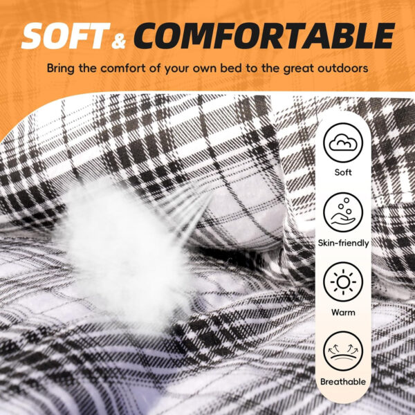 689b11d693292dc6f75d018929937326506cf652dc82897bbb6f3.jpg MEREZA Flannel Sleeping Bag for Adults XL, Large Wide Sleeping Bags for Camping Mens Warm Cotton Sleeping Bag 4 Season Warm & Cool Weather