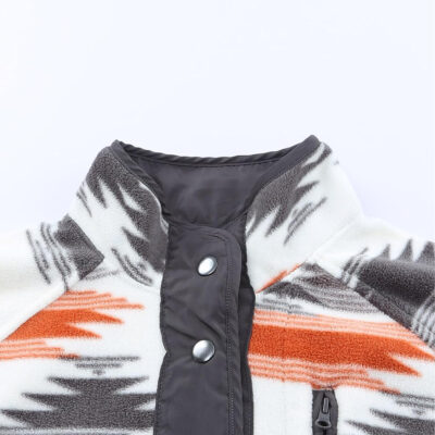 SELINK Womens Fleece Jacket Western Aztec Print Long Sleeve Snap Button Down Shacket Jackets with Pockets