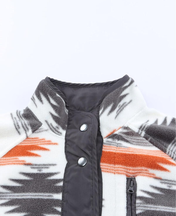 SELINK Womens Fleece Jacket Western Aztec Print Long Sleeve Snap Button Down Shacket Jackets with Pockets