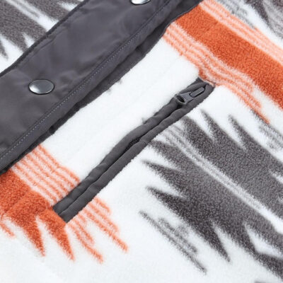 SELINK Womens Fleece Jacket Western Aztec Print Long Sleeve Snap Button Down Shacket Jackets with Pockets