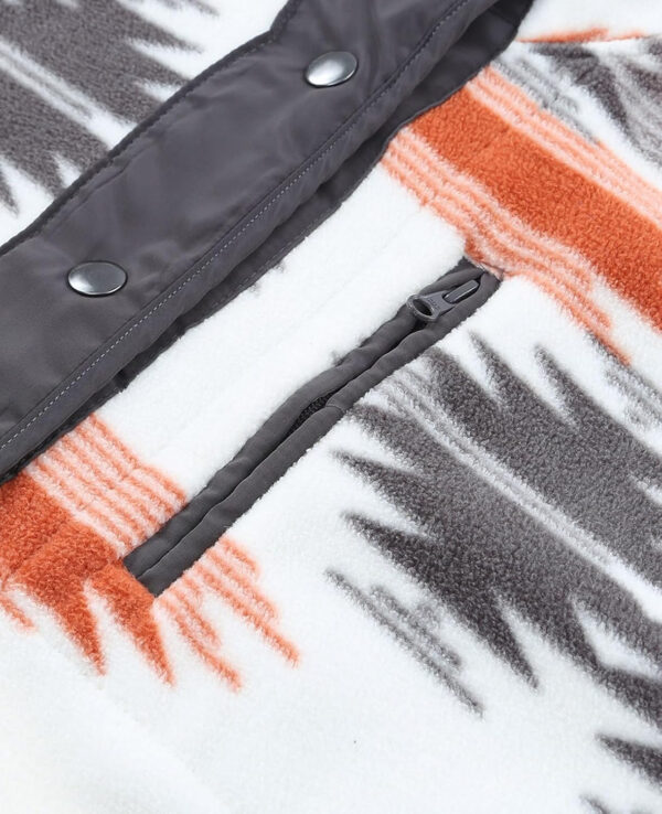 SELINK Womens Fleece Jacket Western Aztec Print Long Sleeve Snap Button Down Shacket Jackets with Pockets