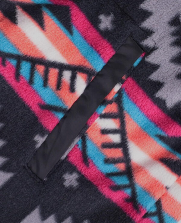 SELINK Womens Fleece Jacket Western Aztec Print Long Sleeve Snap Button Down Shacket Jackets with Pockets