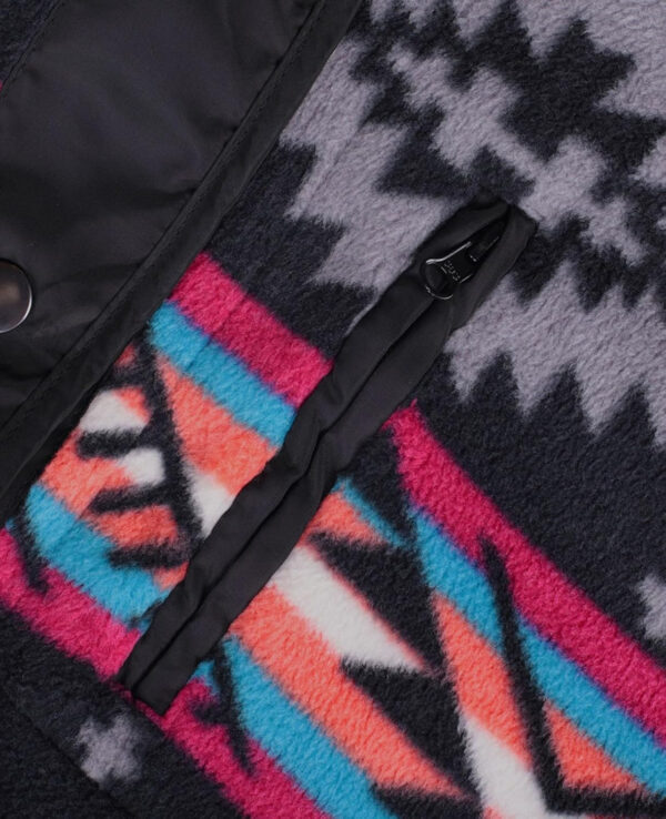 SELINK Womens Fleece Jacket Western Aztec Print Long Sleeve Snap Button Down Shacket Jackets with Pockets