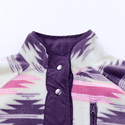 SELINK Womens Fleece Jacket Western Aztec Print Long Sleeve Snap Button Down Shacket Jackets with Pockets